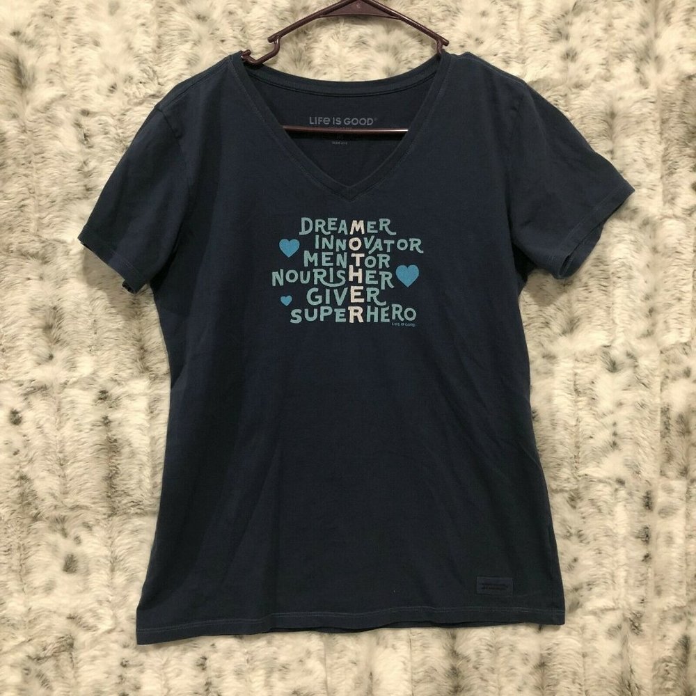 Life Is Good Women’s Short Sleeve T-shirt Dreamer, Innovator Size Medium